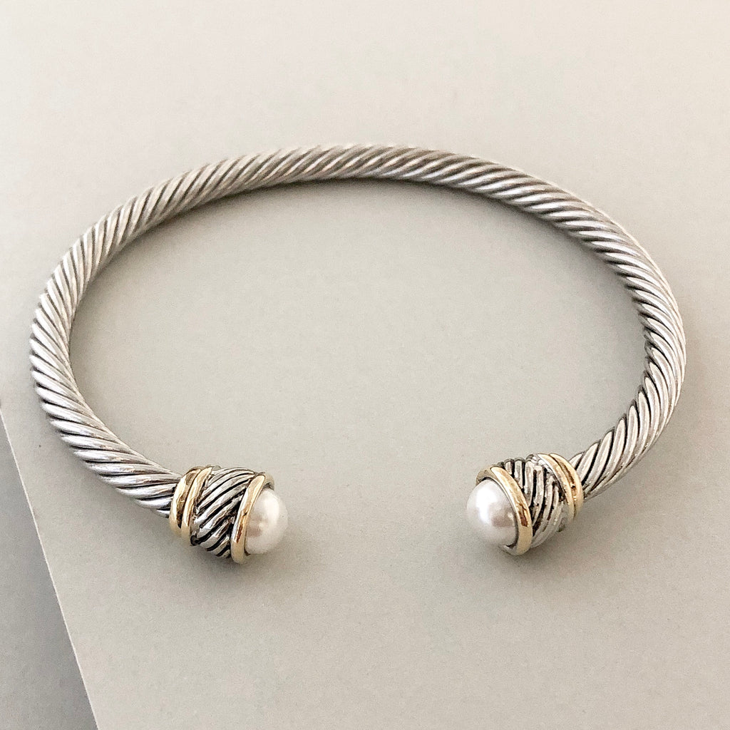 Stack It Up Bracelet Cuff- Pearl