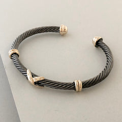 Stack It Up Bracelet Cuff- Gunmetal