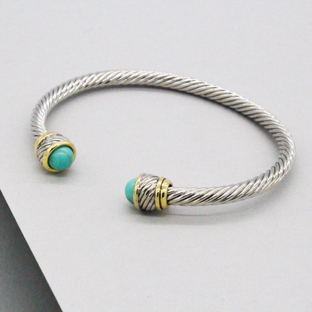Stack It Up Bracelet Cuff- Mint Stone