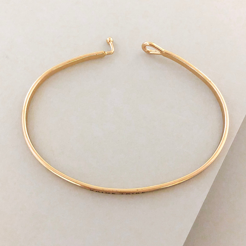 'Bride Tribe' Dainty Bangle Bracelet-Gold
