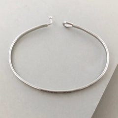 'Dream Big' Dainty Bangle Bracelet- Silver