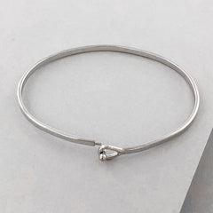 'Love' Dainty Bangle Bracelet-Silver