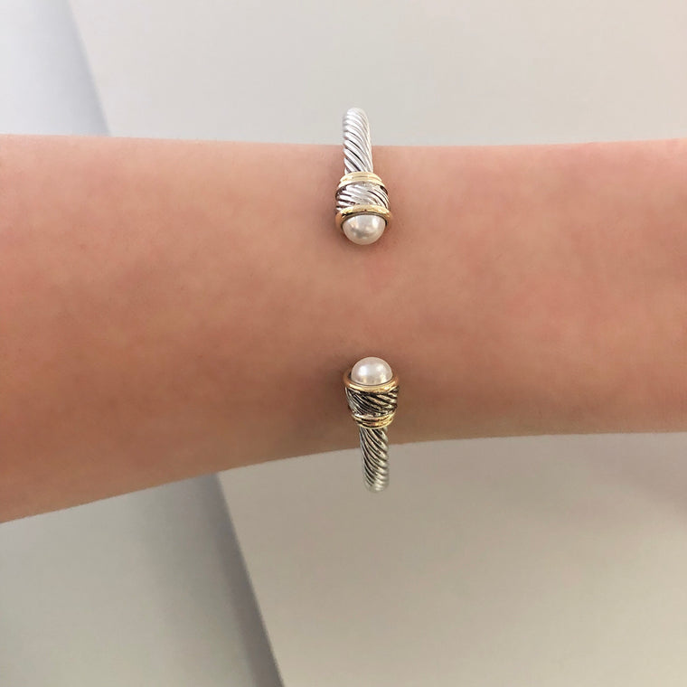 Stack It Up Bracelet Cuff- Pearl