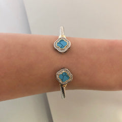 Stack It Up Bracelet Cuff- Turquoise Stone