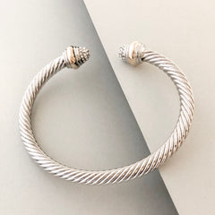 Stack It Up Bracelet Cuff- Pavé Ends