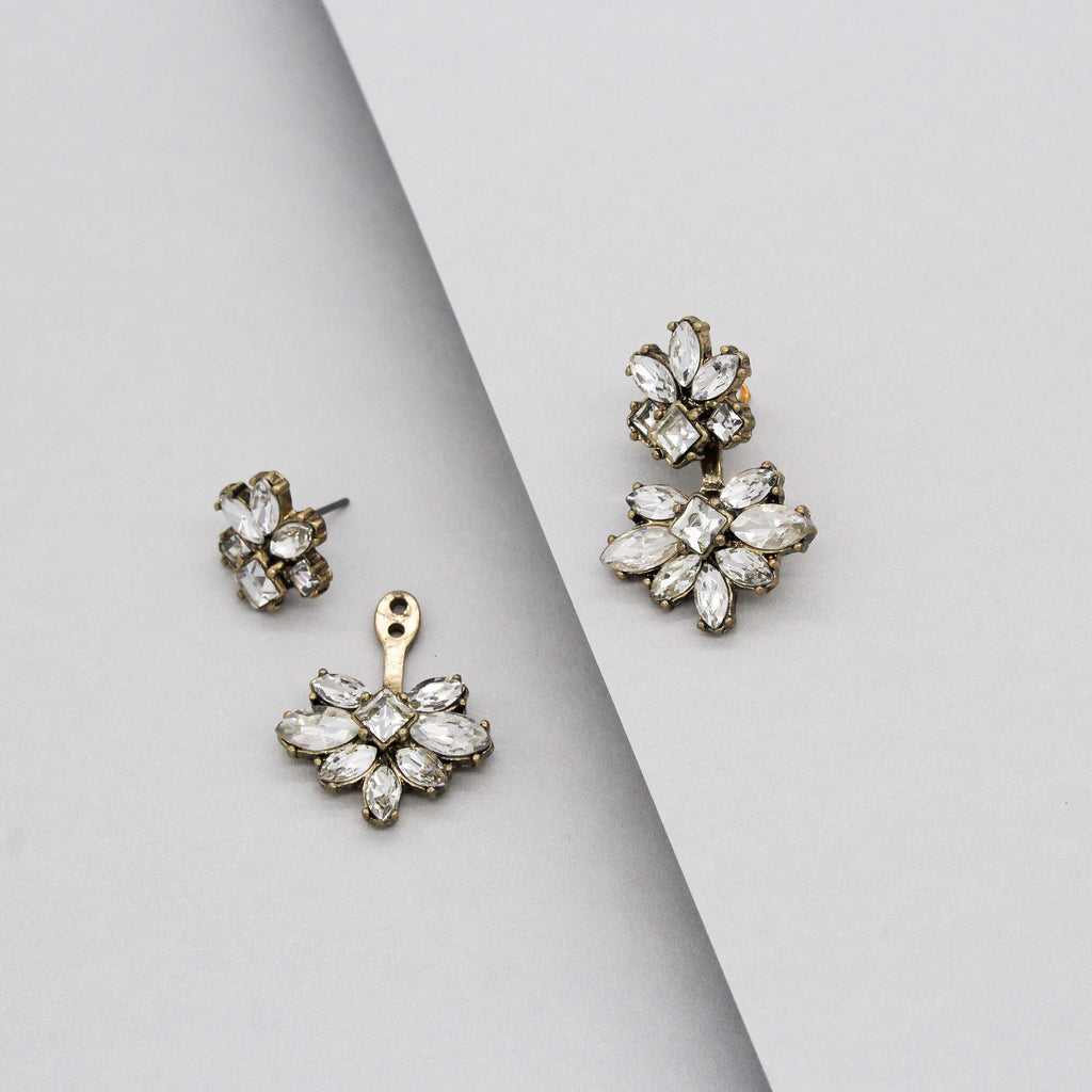 Dahlia Blooms Ear Jacket Earrings