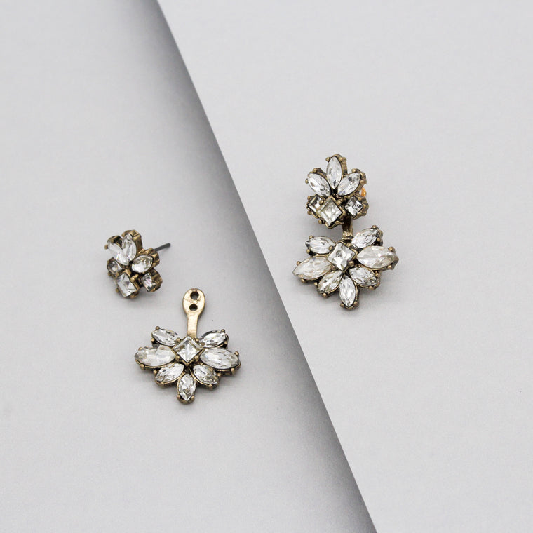 Dahlia Blooms Ear Jacket Earrings