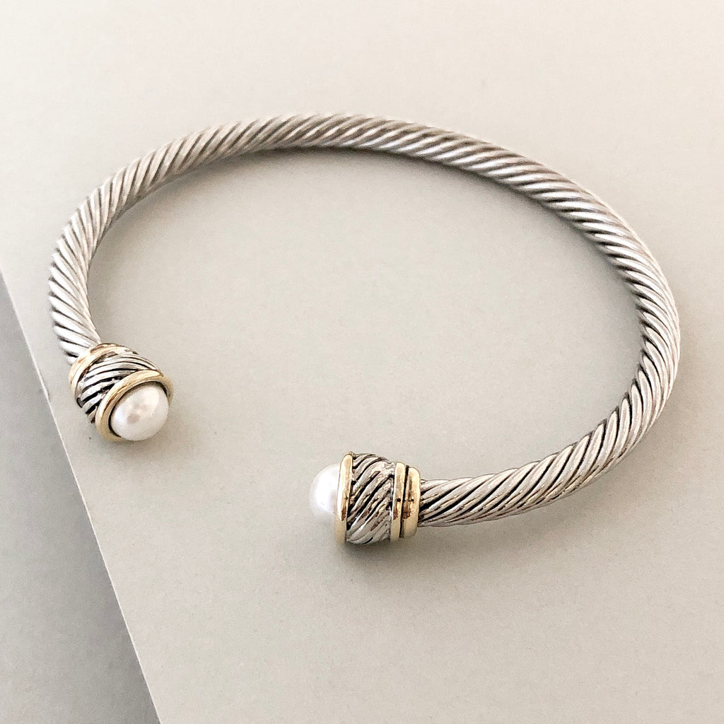 Stack It Up Bracelet Cuff- Pearl
