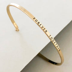 'Forever Together' Dainty Bangle  Bracelet-Gold