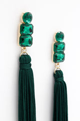 Electra Tassel Earrings- Emerald