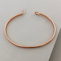 'Forever Together' Dainty Bangle Bracelet-Rose Gold
