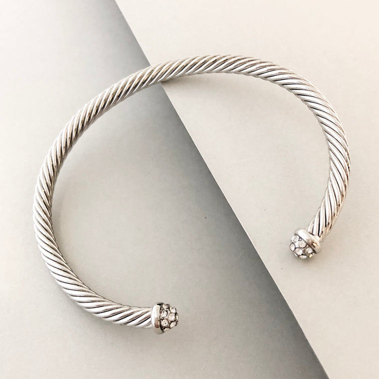 Stack It Up Bracelet Cuff- Pave Tips