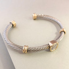 Stack It Up Bracelet Cuff- Pavé