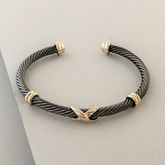 Stack It Up Bracelet Cuff- Gunmetal