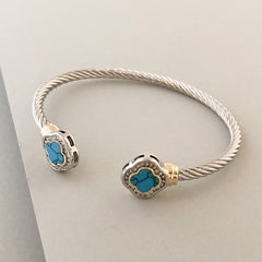 Stack It Up Bracelet Cuff- Turquoise Stone