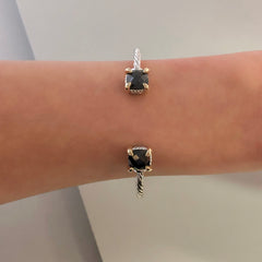 Stack It Up Bracelet Cuff- Onyx Ends