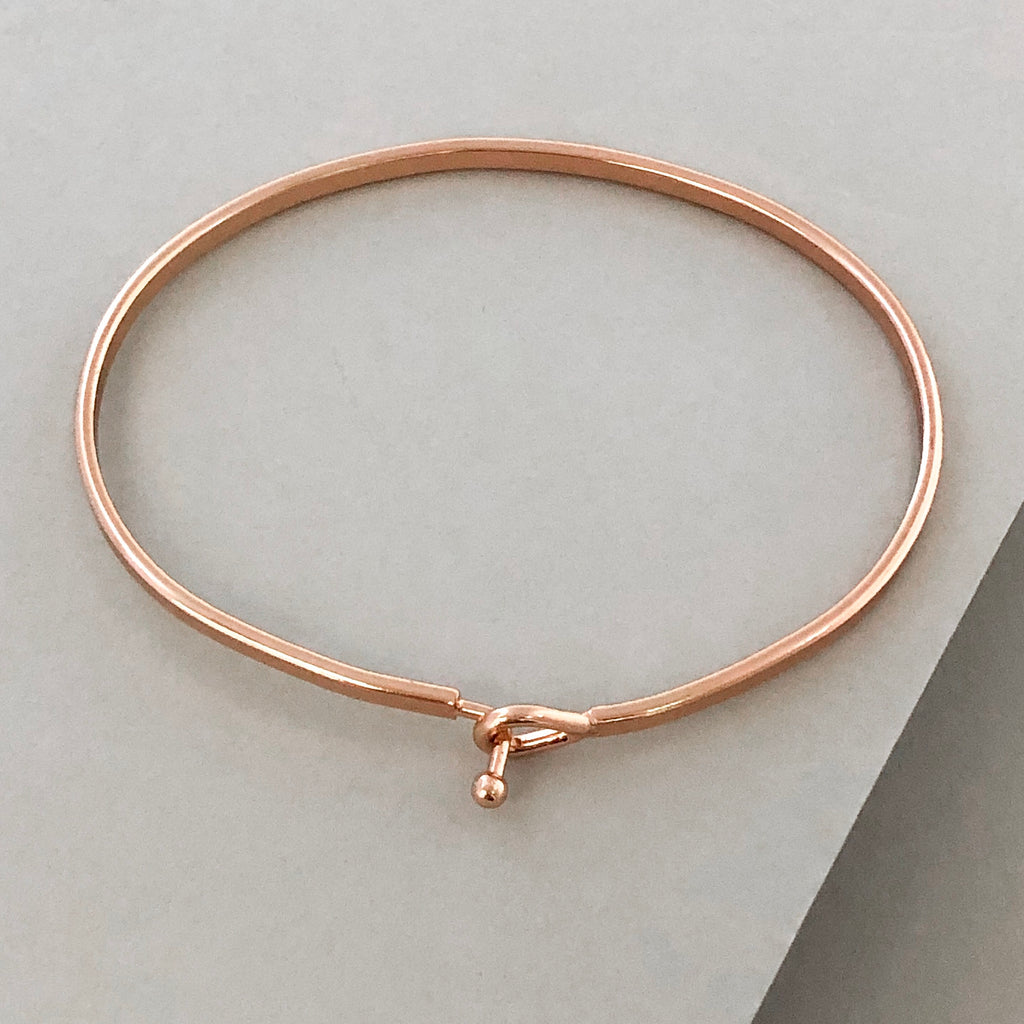 'Wifey' Dainty Bangle Bracelet-Rose Gold