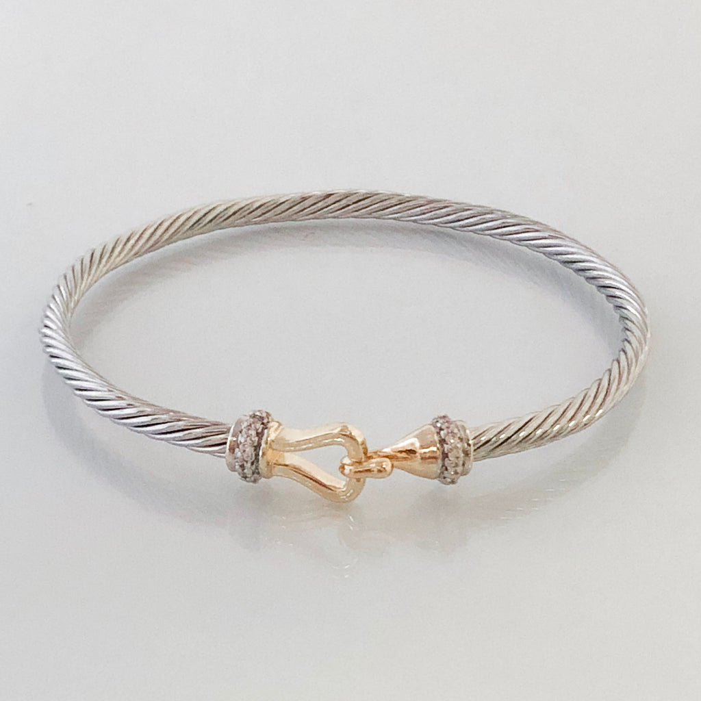 Stack It Up Bangle Bracelet- Hooked Crystal Cuff