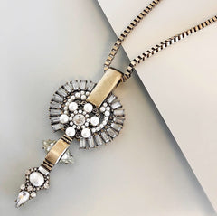 Embellished Medallion Long Necklace