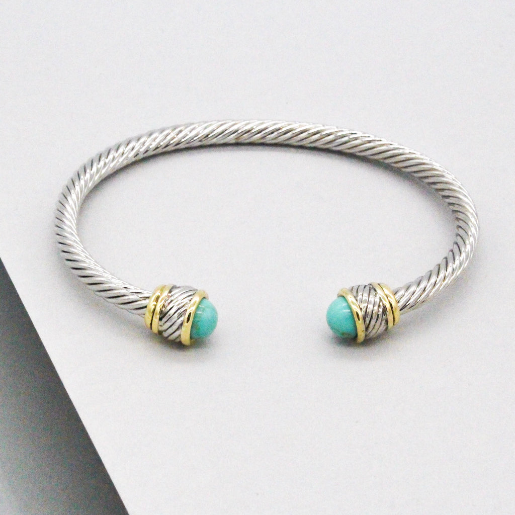Stack It Up Bracelet Cuff- Mint Stone