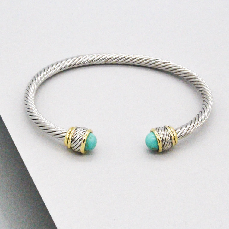 Stack It Up Bracelet Cuff- Mint Stone