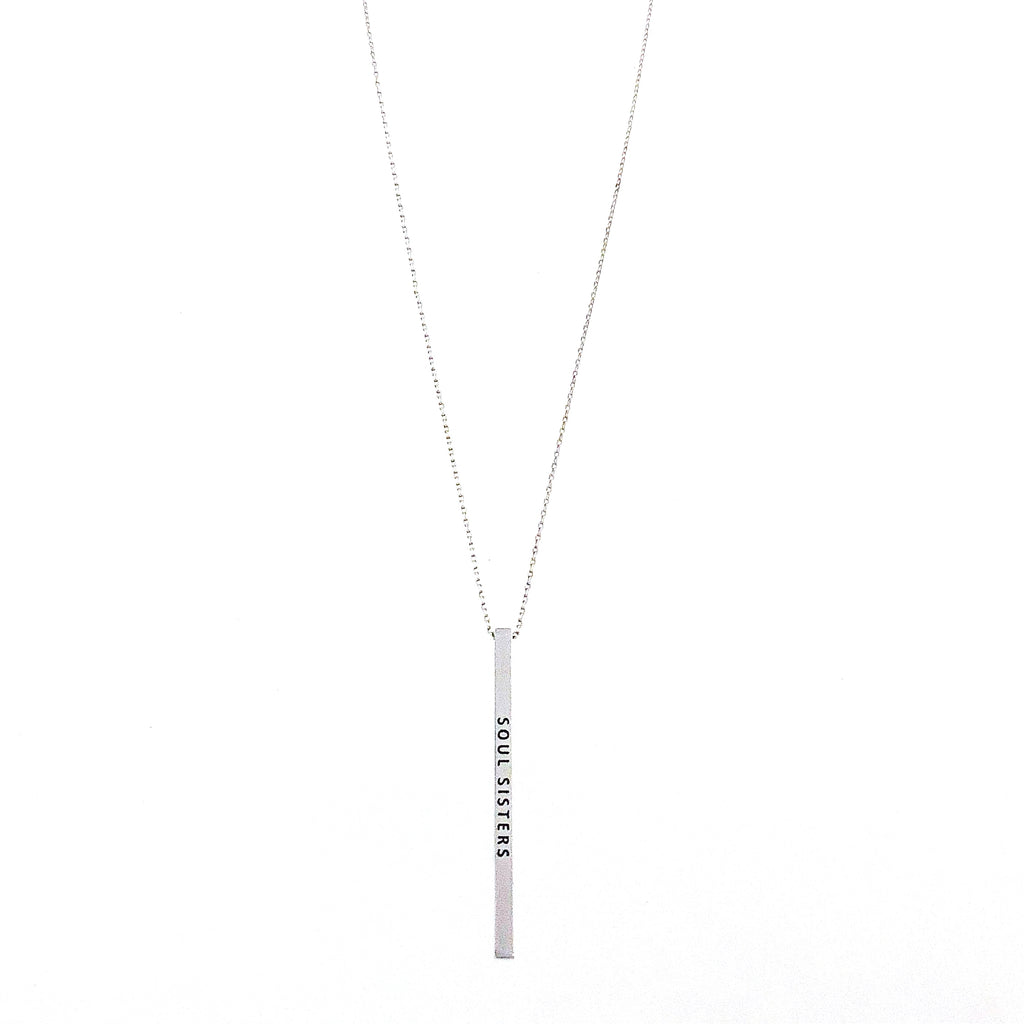 SOUL SISTERS Engraved Bar Necklace- 3 COLOR OPTIONS