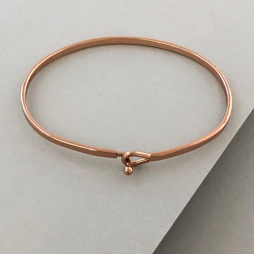 'Maid Of Honor' Dainty Bangle Bracelet-Rose Gold