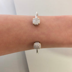 Stack It Up Bracelet Cuff- Square Pavé Ends