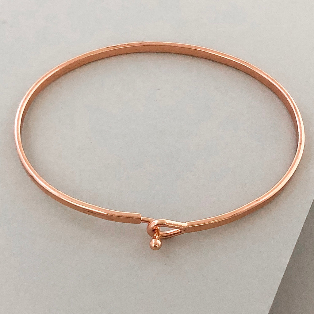 'Serenity Prayer' Dainty Bangle Bracelet-Rose Gold