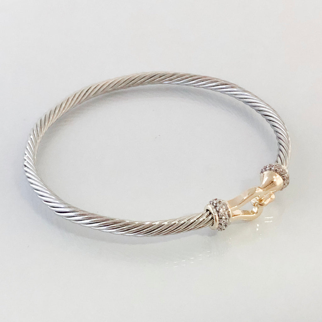 Stack It Up Bangle Bracelet- Hooked Crystal Cuff