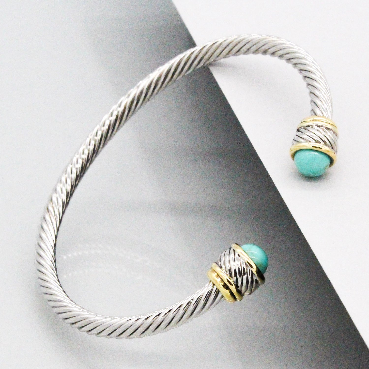 Stack It Up Bracelet Cuff- Mint Stone