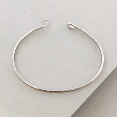 'Forever Together' Dainty Bangle Bracelet-Silver