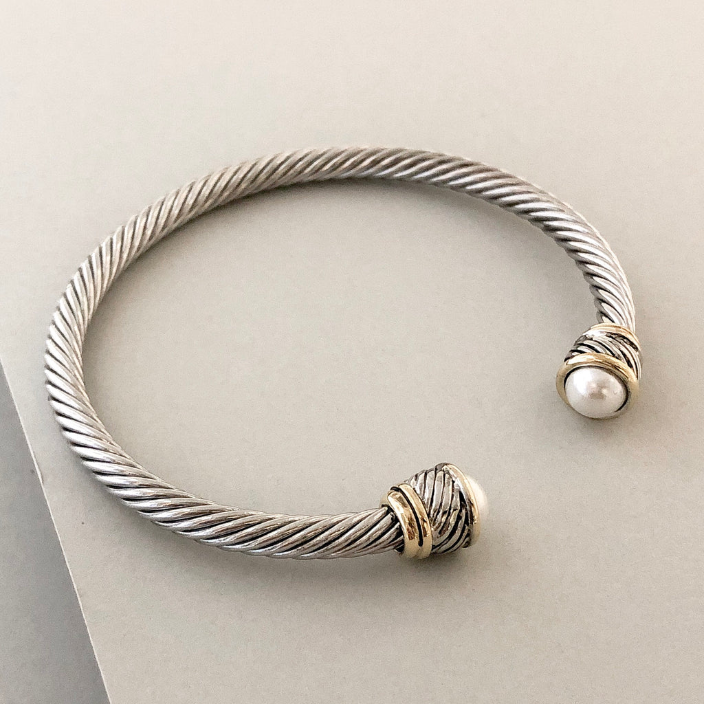 Stack It Up Bracelet Cuff- Pearl