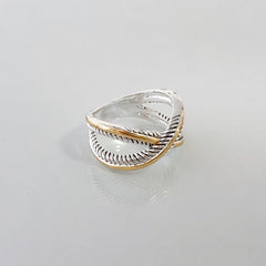 Valentina Criss-Cross Two Tone Ring- Size 7