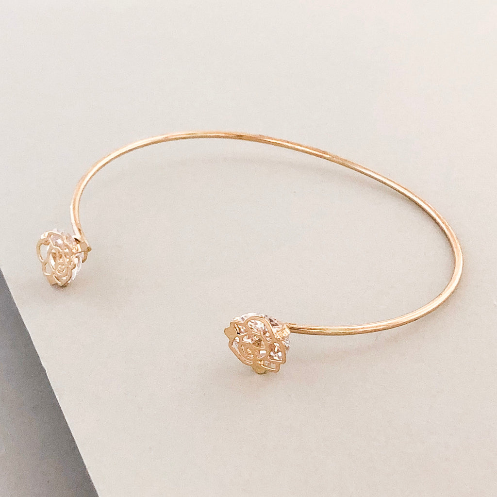 Dainty Rosettes Cuff Bracelet