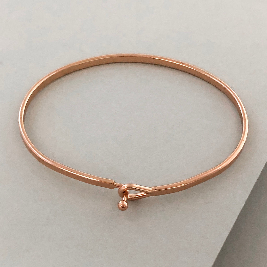 'Bride Tribe' Dainty Bangle Bracelet-Rose Gold