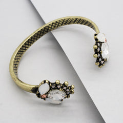 Maya Crystal Cuff Bracelet- Brass