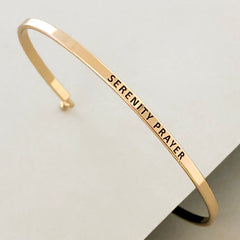 'Serenity Prayer' Dainty Bangle Bracelet-Gold