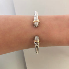 Stack It Up Bracelet Cuff- Pavé Ends