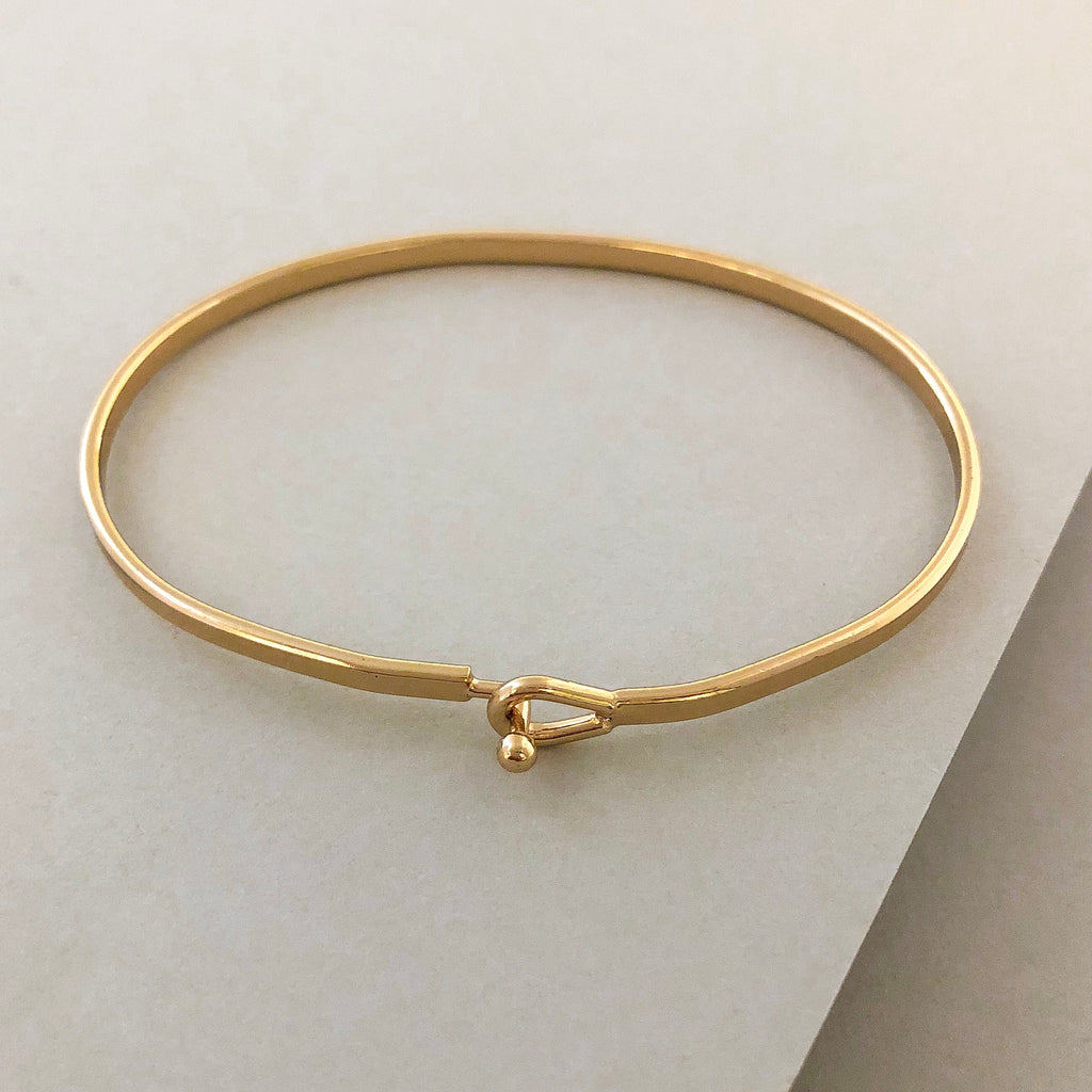 'Besties' Dainty Bangle Bracelet-Gold