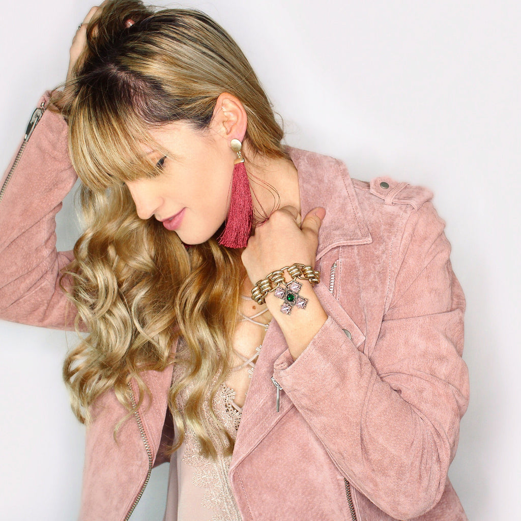 Tori Pink Chunky Link Bracelet