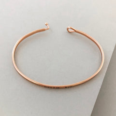 'Dream Big' Dainty Bangle Bracelet-Rose Gold