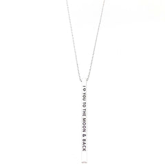 I LOVE YOU TO THE MOON & BACK Engraved Bar Necklace- 3 COLOR OPTIONS