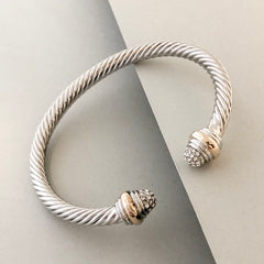 Stack It Up Bracelet Cuff- Pavé Ends