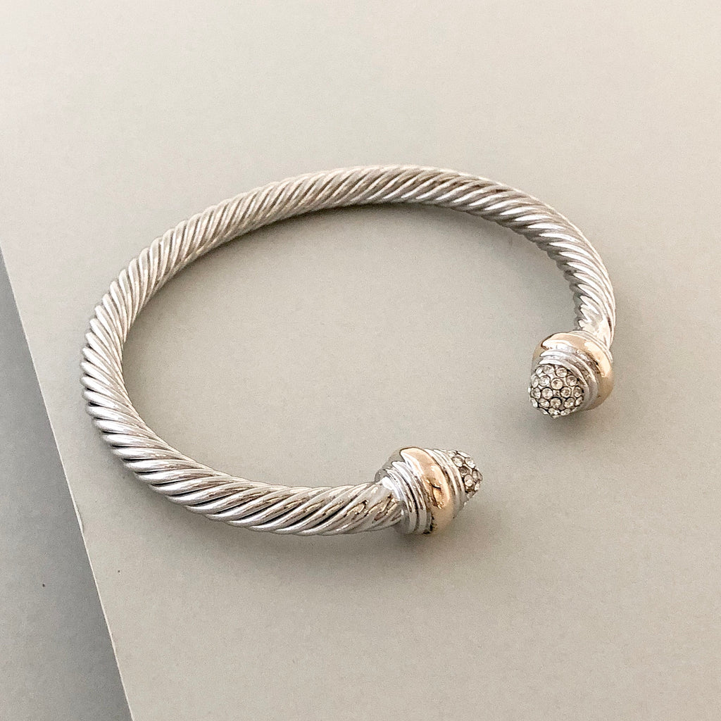 Stack It Up Bracelet Cuff- Pavé Ends