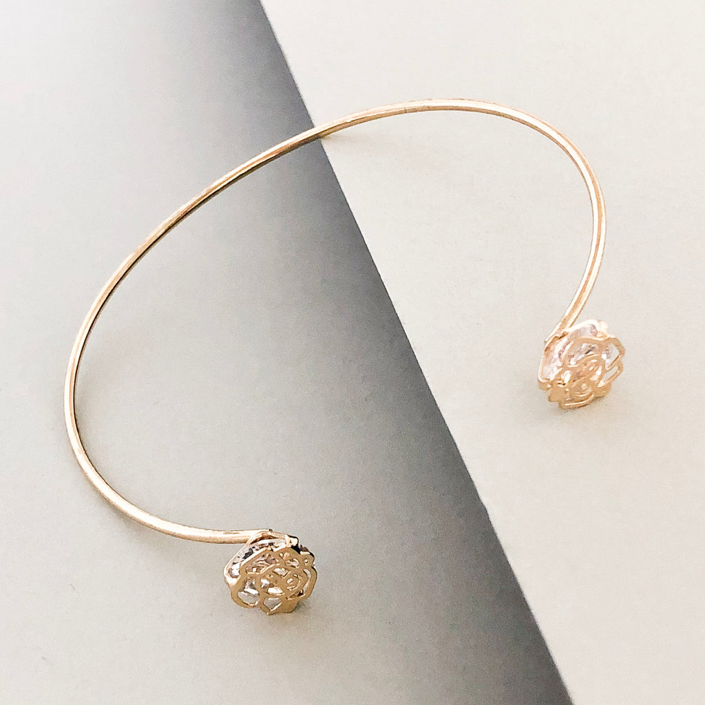 Dainty Rosettes Cuff Bracelet