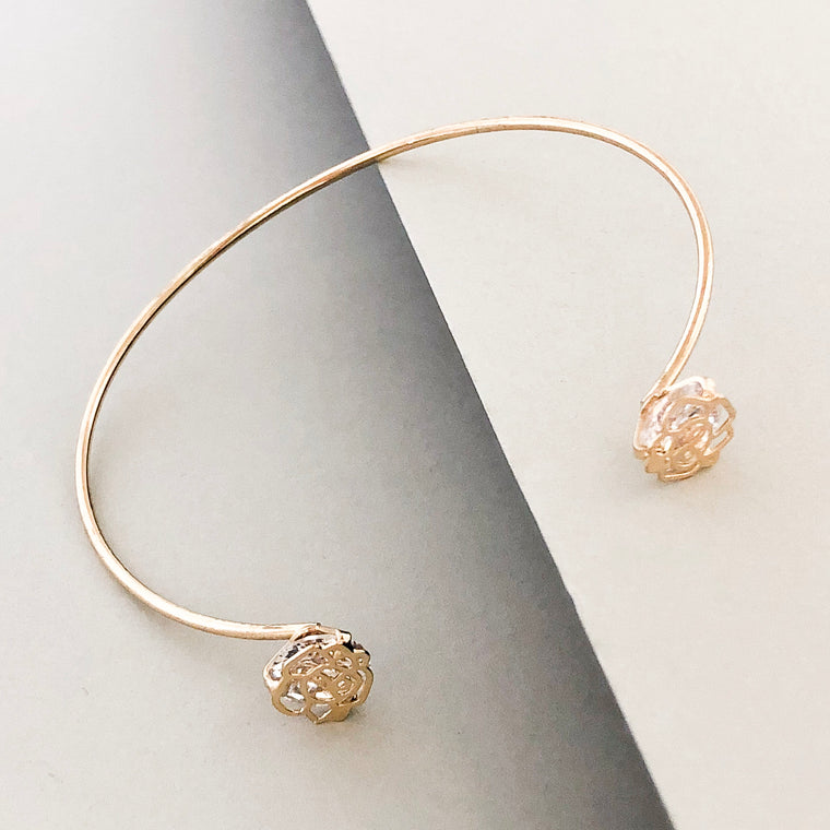 Dainty Rosettes Cuff Bracelet