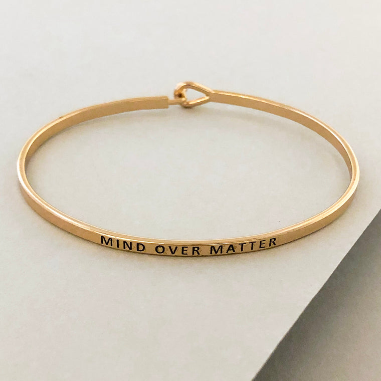 'Mind Over Matter' Dainty Bangle Bracelet-Gold