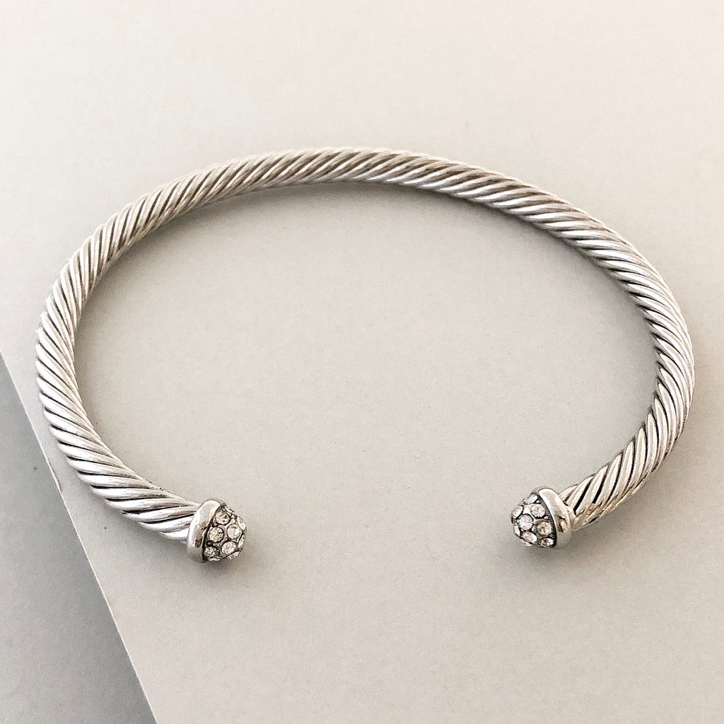 Stack It Up Bracelet Cuff- Pave Tips