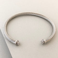 Stack It Up Bracelet Cuff- Pave Tips